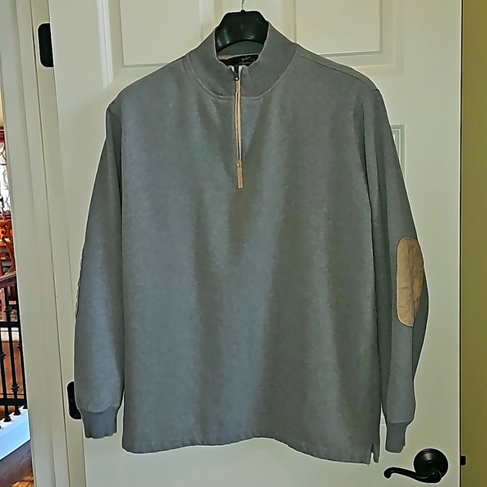 Woolrich 1/4 Zip Fleece Pullover Men's XXL Silver Long Sleeve